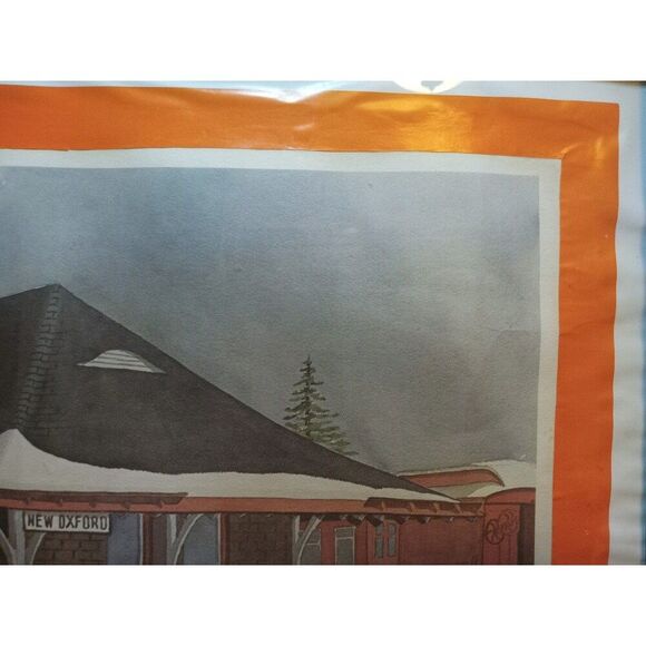 Vintage Framed Print "KENNEDY '81" Called "NEW OXFORD TRAIN STATION" - Picture 3 of 12